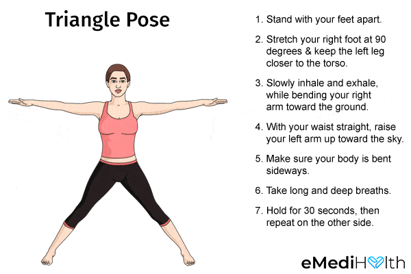 triangle pose for improving digestion