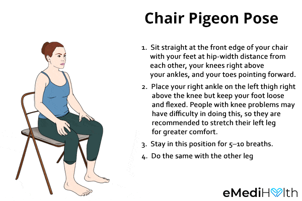 chair pigeon pose