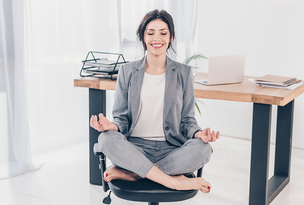 yoga poses you can do at your desk